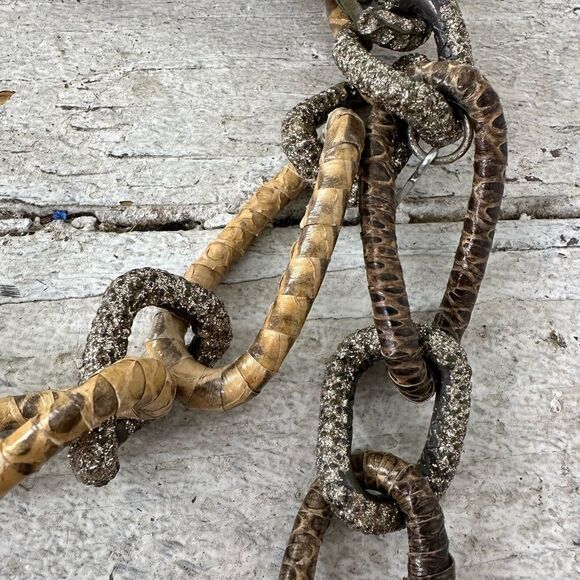 Vintage Chain Link Mix Print Infinity Necklace - Picture 5 of 10